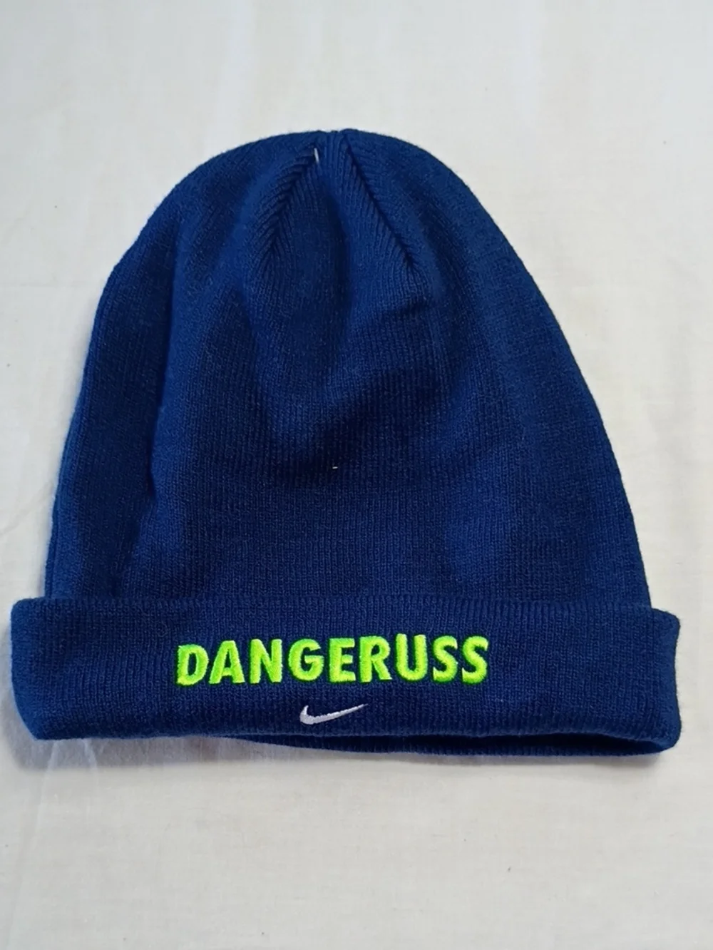 NWT Nike Kids Navy Beanie with Neon 